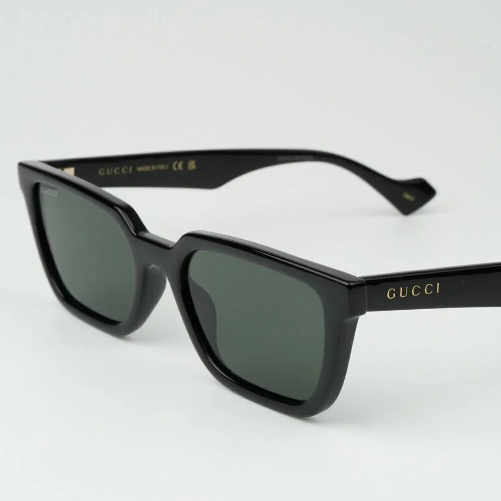 NEW Gucci GG1539S 001 Black Grey Unisex Rectangle Sunglasses GG 1539S